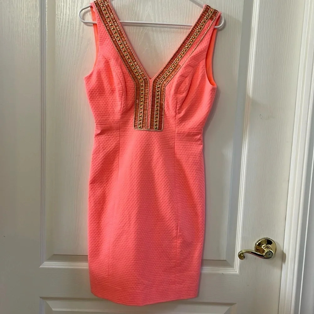 Lilly Pulitzer Eliot Shift Dress in Papaya Size 0 - FLAW